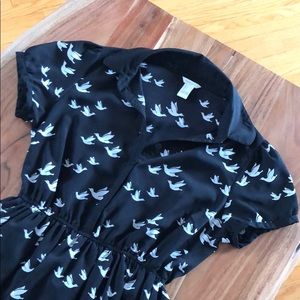 Bird Patterned Flowy Dress
